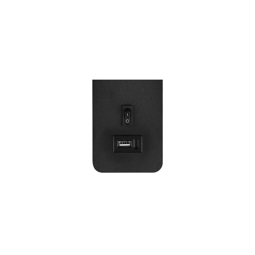 Wandstrahler mit USB-Ladegerät 1xG9/35W/230V schwarz/golden
