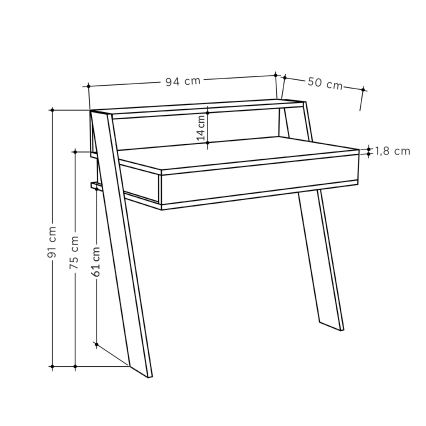 Wandtisch COWORK 91x94 cm anthrazit