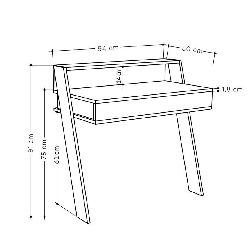 Wandtisch COWORK 91x94 cm anthrazit