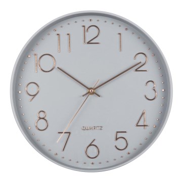 Wanduhr 1xAA 29 cm Grau/Roségold