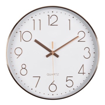 Wanduhr 1xAA 29 cm weiß/roségold