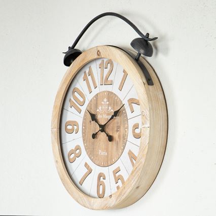 Wanduhr 1xAA d 50 cm beige