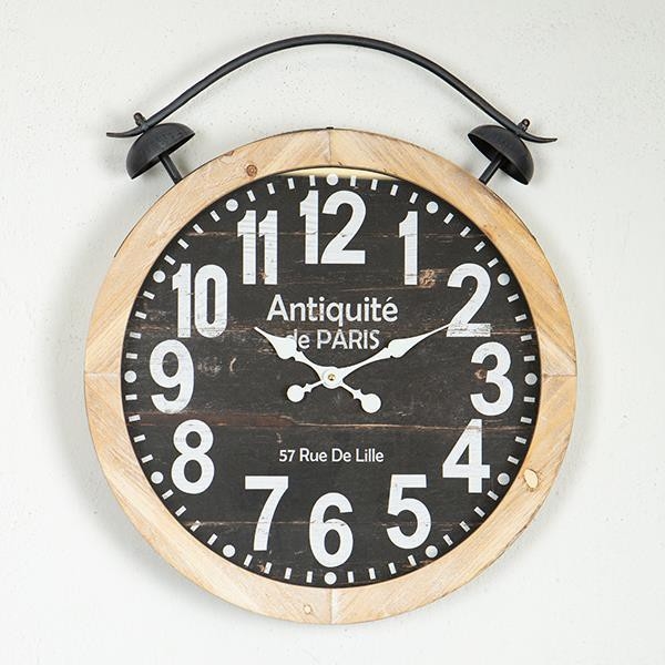 Wanduhr 1xAA d 50 cm beige/schwarz