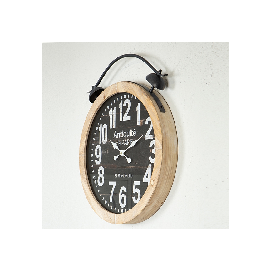 Wanduhr 1xAA d 50 cm beige/schwarz