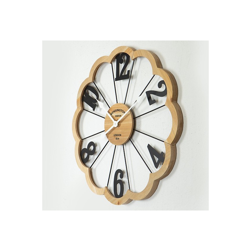 Wanduhr 1xAA d 60 cm beige/schwarz