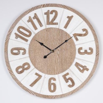 Wanduhr 1xAA d 60 cm beige/weiß