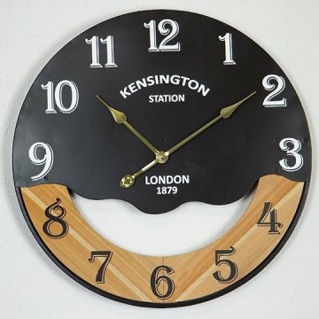 Wanduhr 1xAA d 60 cm schwarz/beige