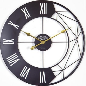 Wanduhr 1xAA d 60 cm schwarz