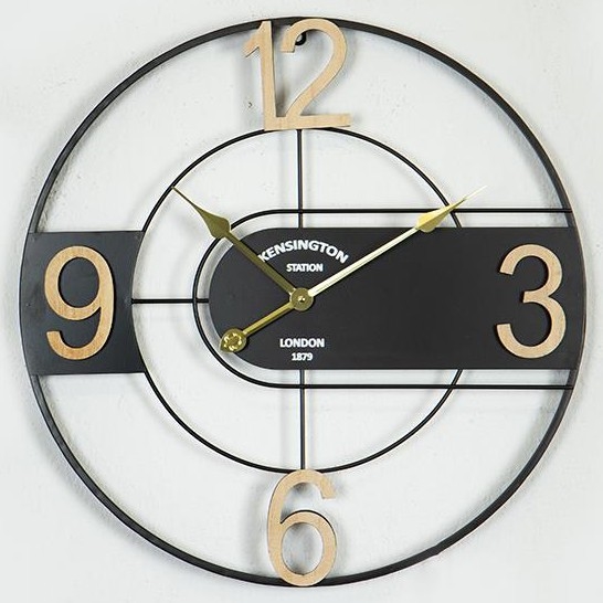 Wanduhr 1xAA d 60 cm schwarz