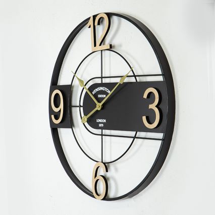 Wanduhr 1xAA d 60 cm schwarz