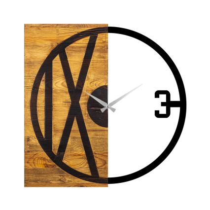 Wanduhr 58x58 cm 1xAA Holz/Metall