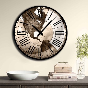 Wanduhr d 50 cm 1xAA braun