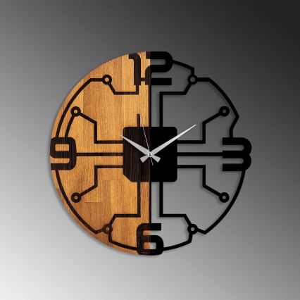 Wanduhr d 56 cm 1xAA Holz/Metall