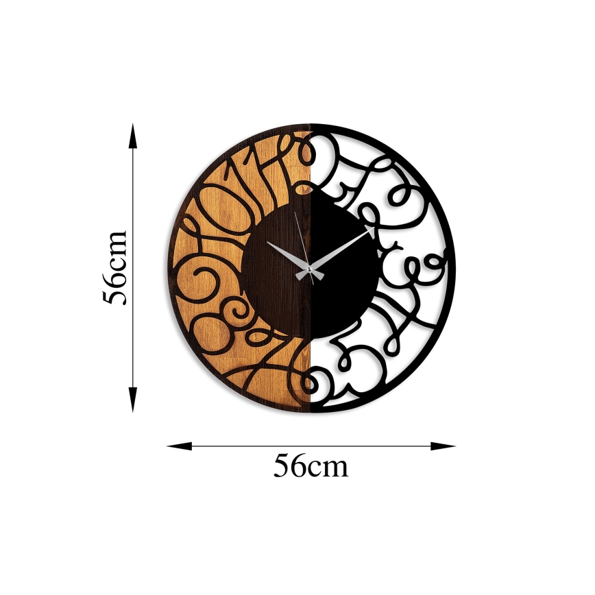 Wanduhr d 56 cm 1xAA Holz/Metall