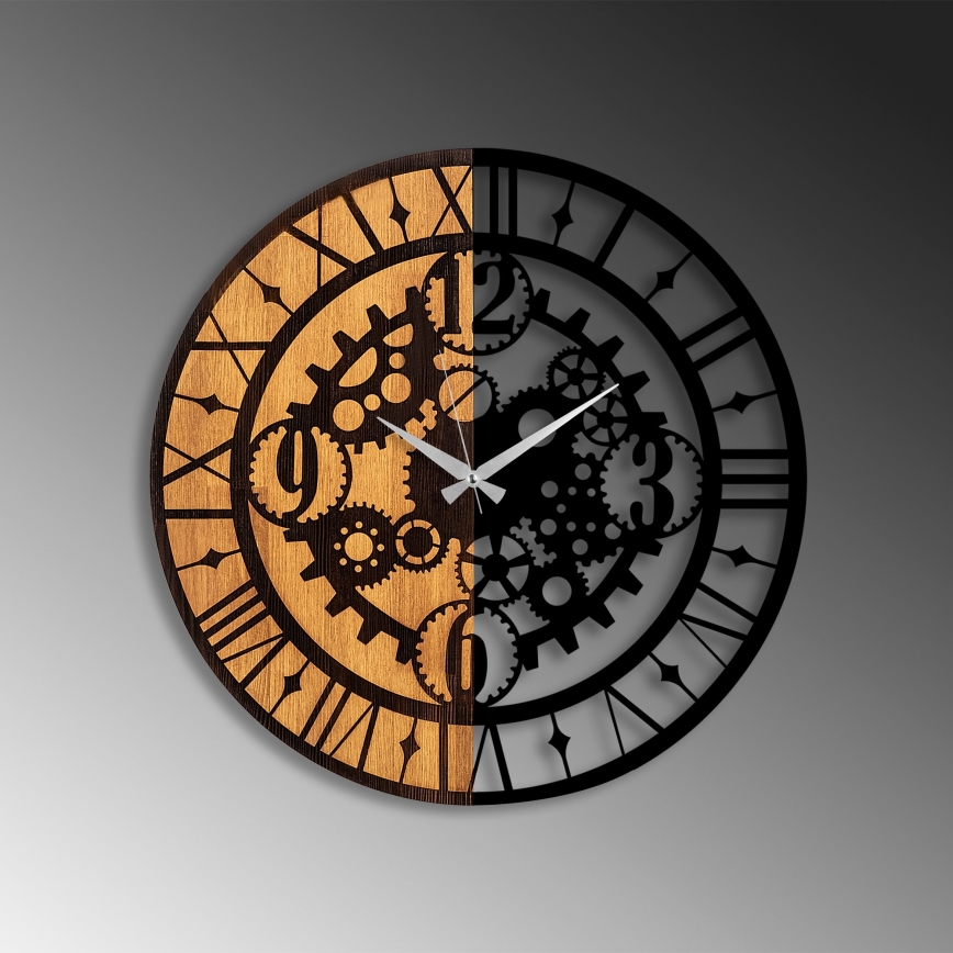 Wanduhr d 56 cm 1xAA Holz/Metall