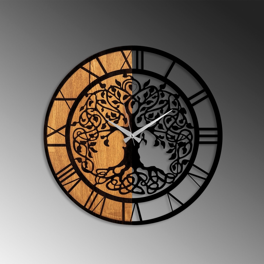 Wanduhr d 56 cm 1xAA Holz/Metall