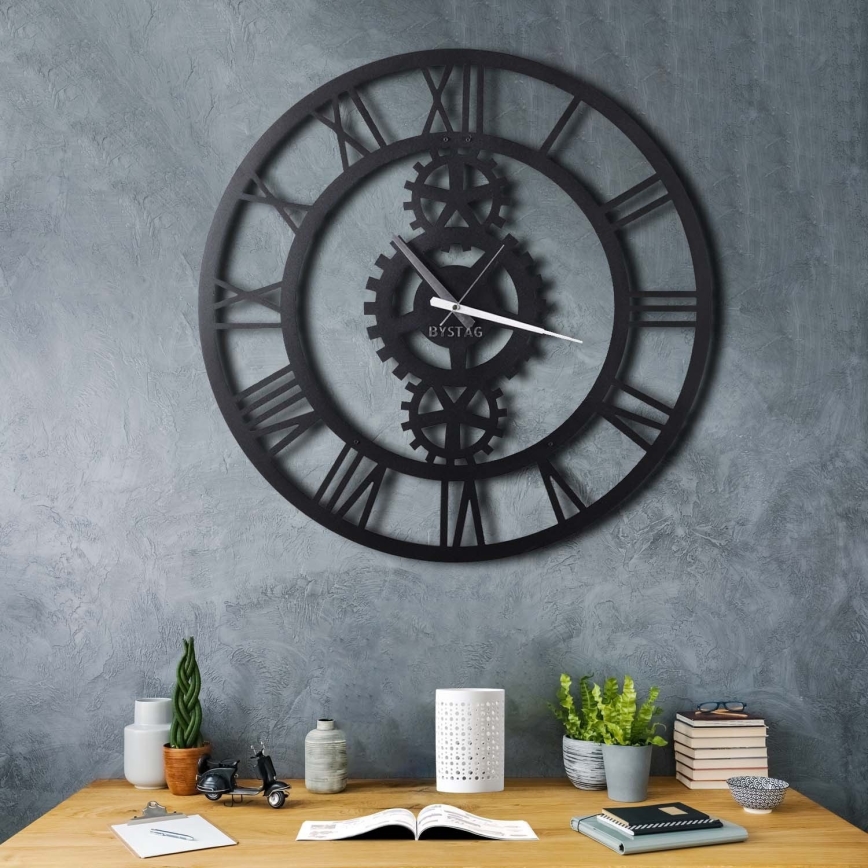 Wanduhr d 70 cm 1xAA schwarz