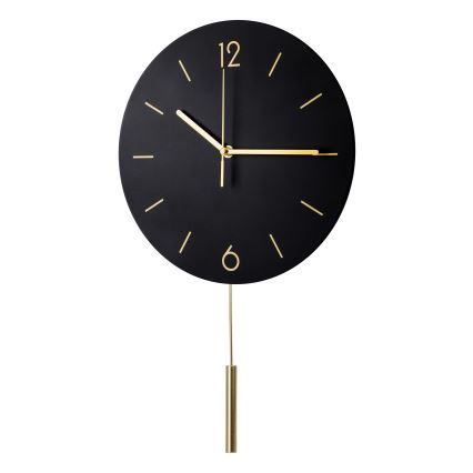 Wanduhr mit Pendel d 30 cm 1xAA schwarz/golden