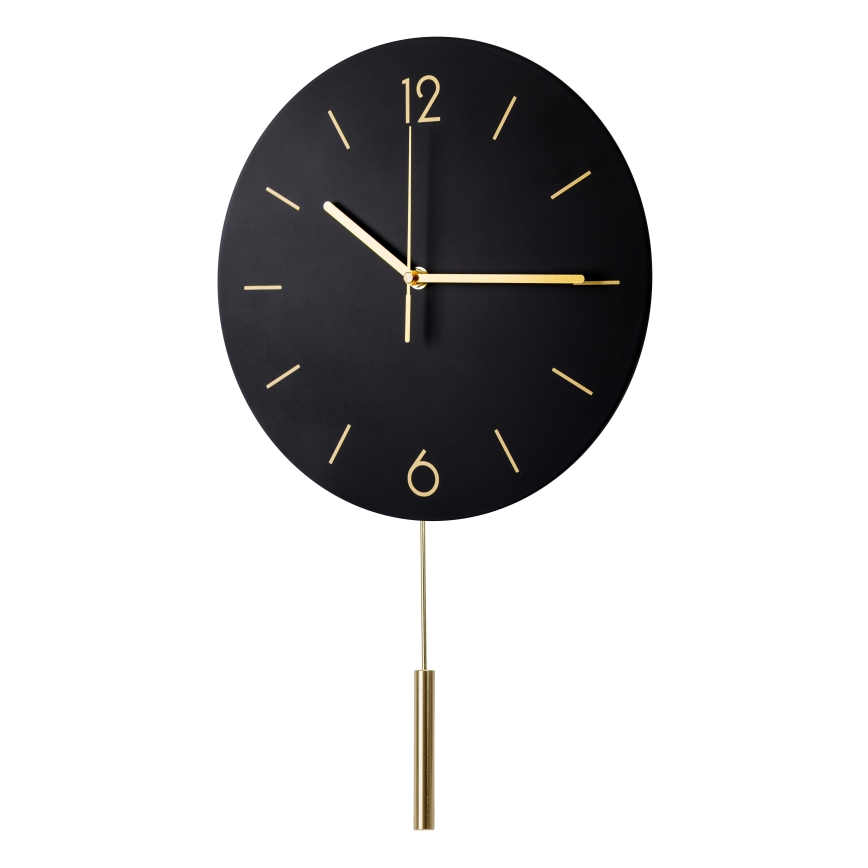 Wanduhr mit Pendel d 30 cm 1xAA schwarz/golden