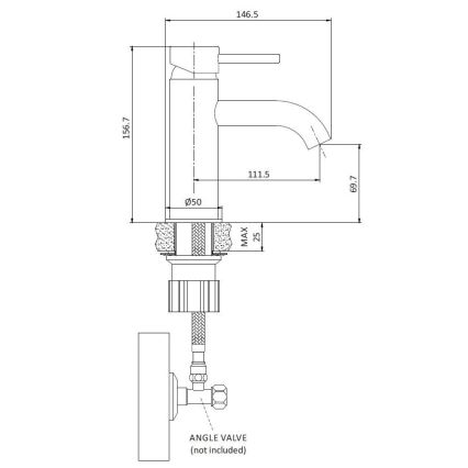 Waschbeckenarmatur DRAGOR 15,6 cm gebürstetes Messing