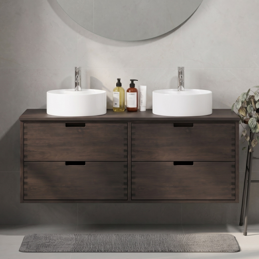 Waschbeckenunterschrank GRIBSKOV 120 cm, Braun/Eiche