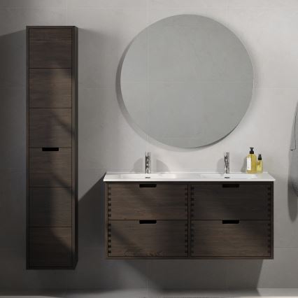 Waschbeckenunterschrank GRIBSKOV 120 cm, Braun/Eiche