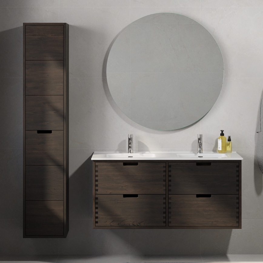 Waschbeckenunterschrank GRIBSKOV 120 cm, Braun/Eiche
