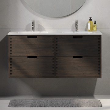 Waschbeckenunterschrank GRIBSKOV 120 cm braun/Eiche/weiß