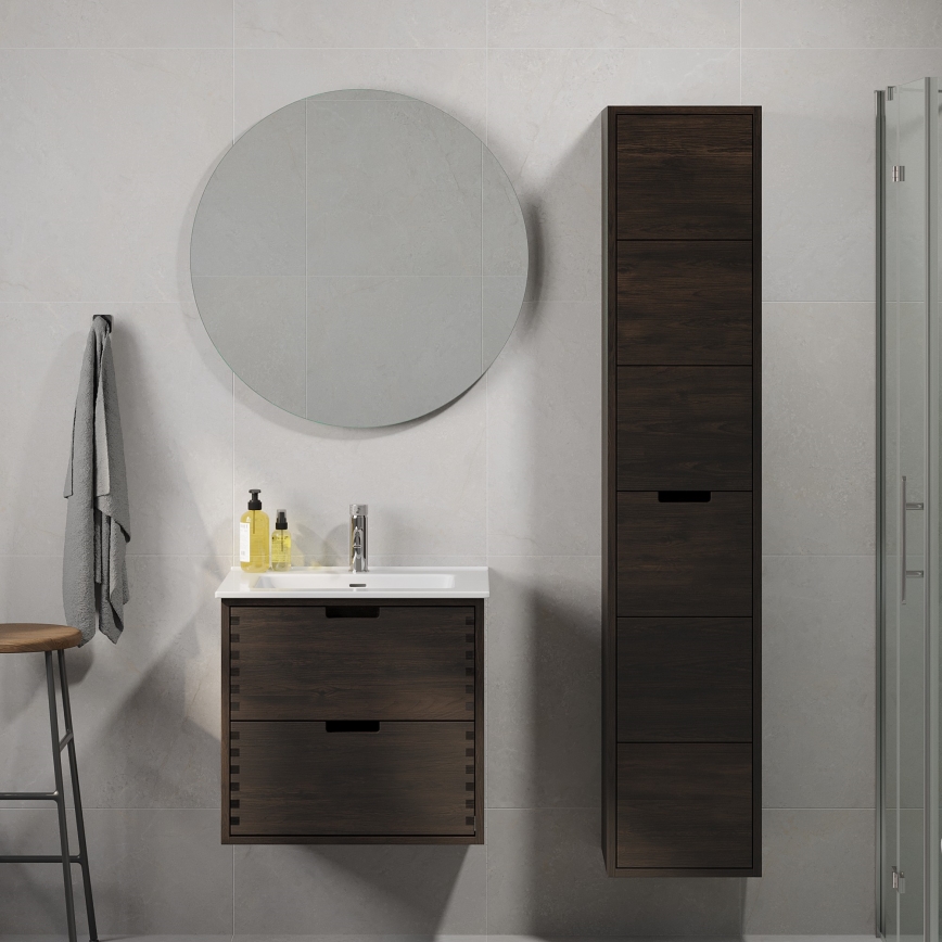 Waschbeckenunterschrank GRIBSKOV, 60 cm, braun/Eiche/weiß