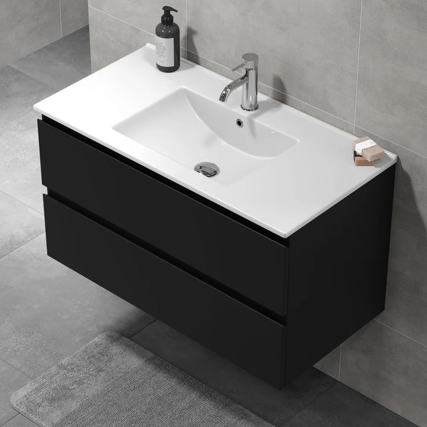 Waschbeckenunterschrank KENWOOD 91x50x45 cm schwarz