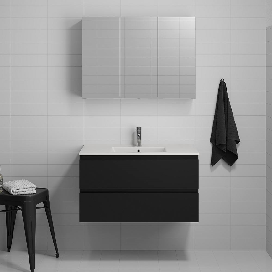 Waschbeckenunterschrank KENWOOD 91x50x45 cm schwarz