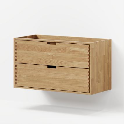 Waschbeckenunterschrank mit Waschbecken GRIBSKOV 100 cm Beige/Eiche/Weiß