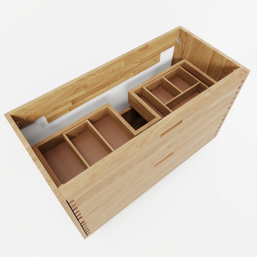 Waschbeckenunterschrank mit Waschbecken GRIBSKOV 100 cm Beige/Eiche/Weiß