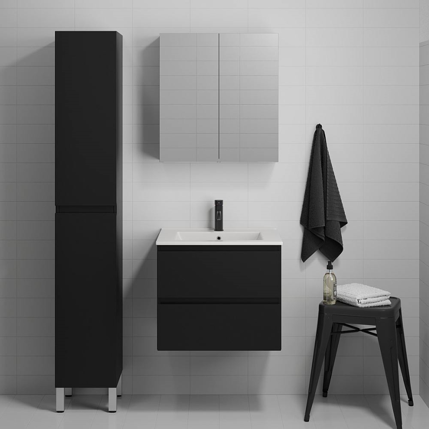 Waschbeckenunterschrank mit Waschbecken KENWOOD 61x52x47 cm schwarz