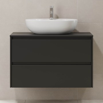 Waschbeckenunterschrank TRONDHEIM 90x57x46 cm schwarz