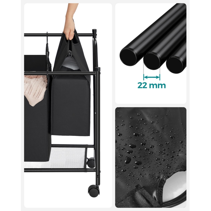 Wäschekorb LINA schwarz