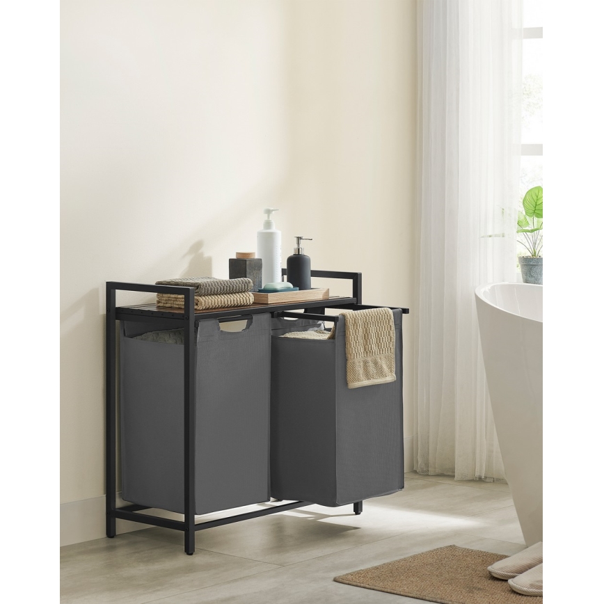 Wäschekorb REX braun/grau