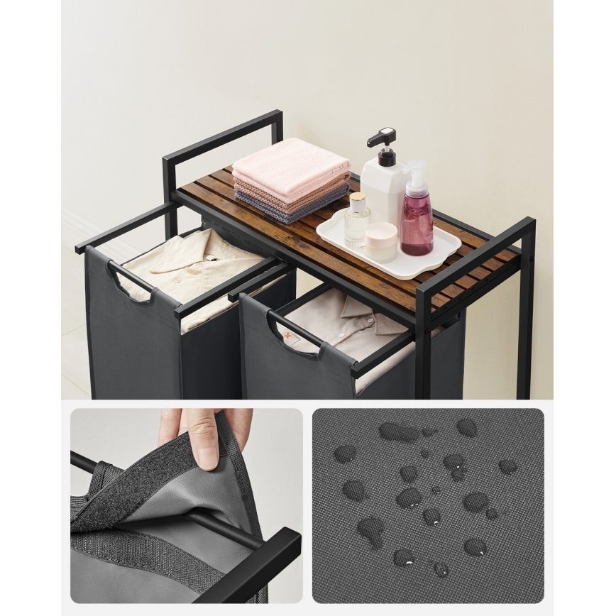 Wäschekorb REX braun/grau