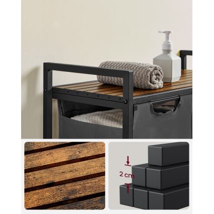 Wäschekorb REX braun/grau