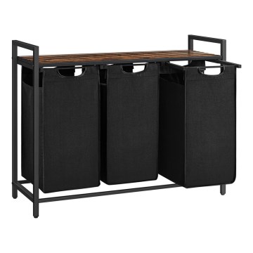 Wäschekorb REX Braun/Schwarz