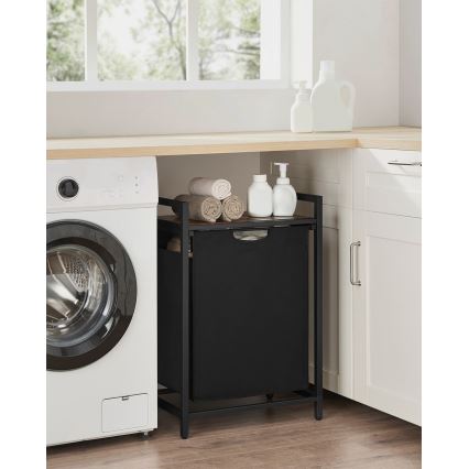 Wäschekorb REX, braun/schwarz