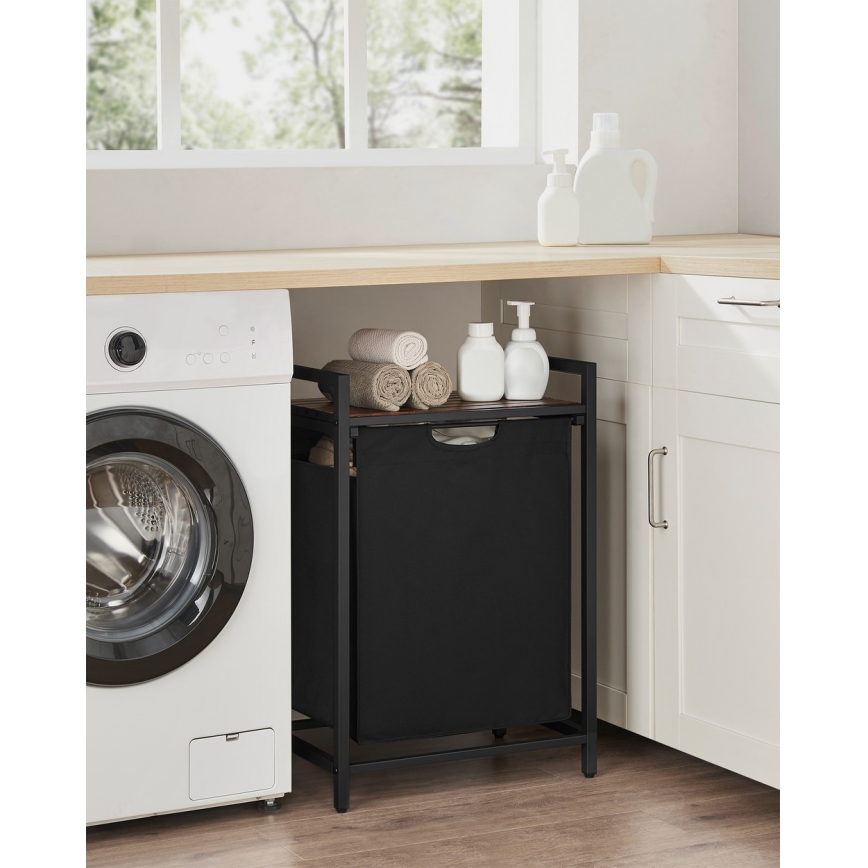 Wäschekorb REX, braun/schwarz