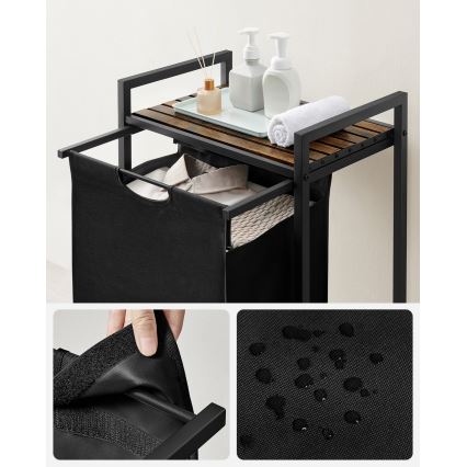 Wäschekorb REX, braun/schwarz