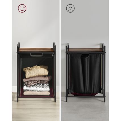 Wäschekorb REX, braun/schwarz