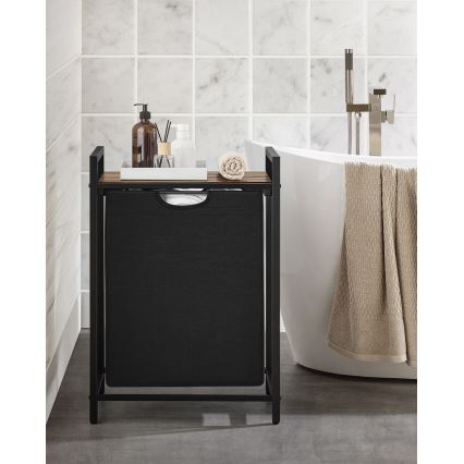 Wäschekorb REX, braun/schwarz