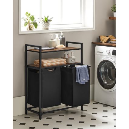 Wäschekorb REX Braun/Schwarz