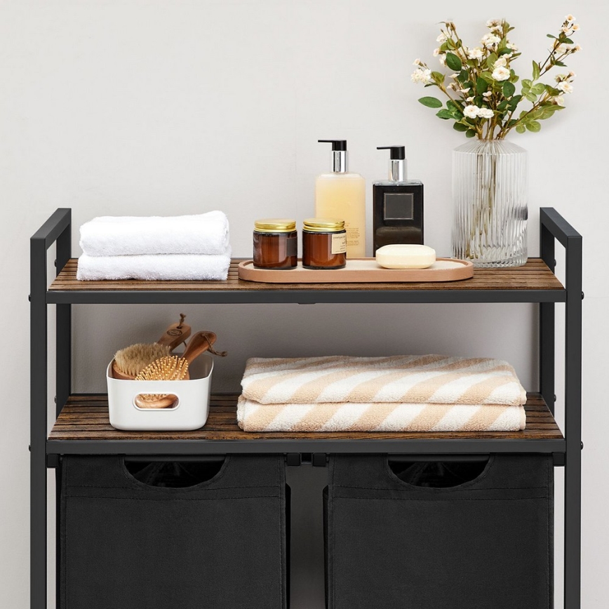 Wäschekorb REX Braun/Schwarz