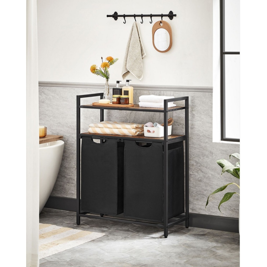 Wäschekorb REX Braun/Schwarz