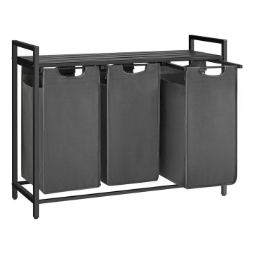 Wäschekorb REX Schwarz/Grau