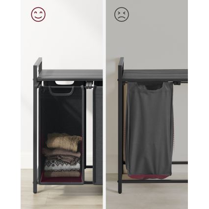 Wäschekorb REX Schwarz/Grau